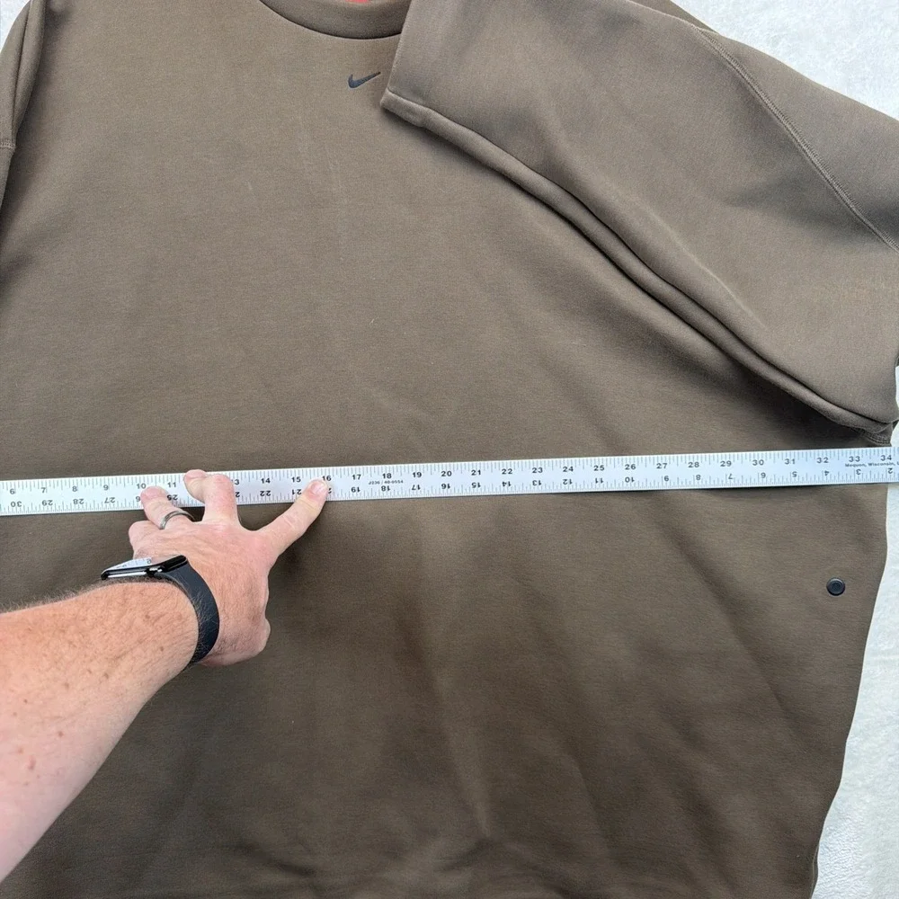Nike Tech Fleece Crewneck Sweatshirt Brown Men's 4XL Heavyweight Pullover